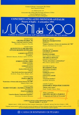 1993 Locandina 'Suoni del '900'  Pesaro